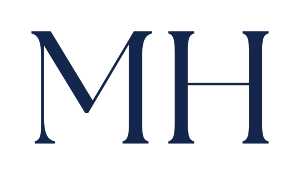 Monogramme MH Partners marine, fond transparent
